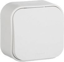 Выключатель кнопочный накладной Legrand Quteo 1-кл. белый картинка